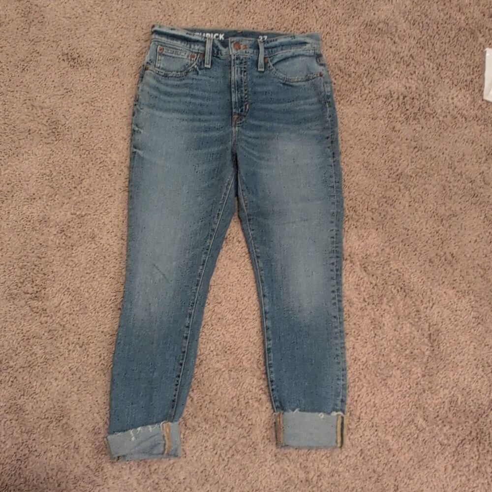 J.CREW Blue Skinny & Slim Women's Jeans - Button Accents, Pockets, Cuffed
